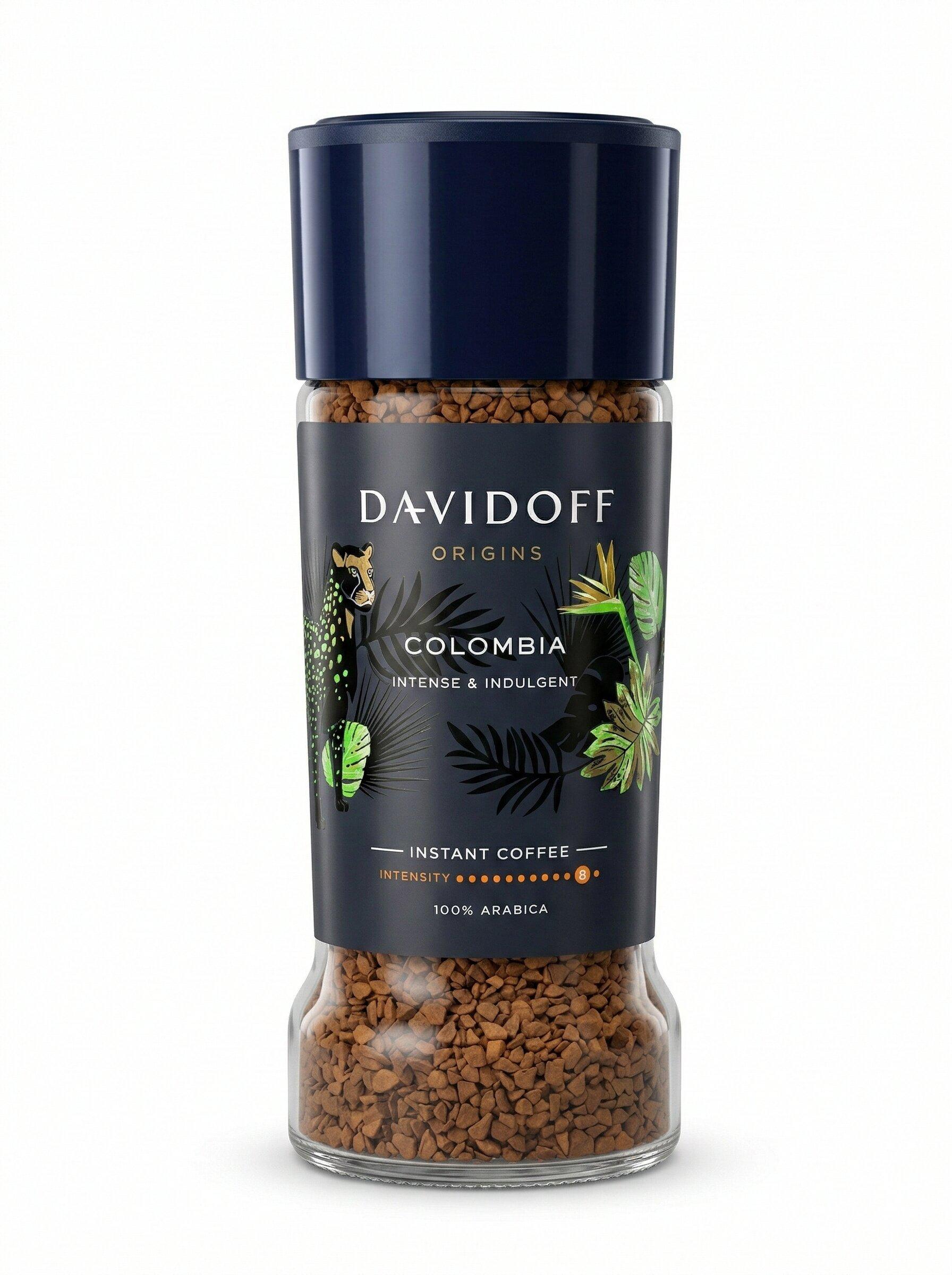 Tapper Tea: Davidoff Origins Colombia Flavour Instant Coffee, 11/12 Intensity - 100% Arabica - 3.53 Oz 90g, Granule, Glass Bottle