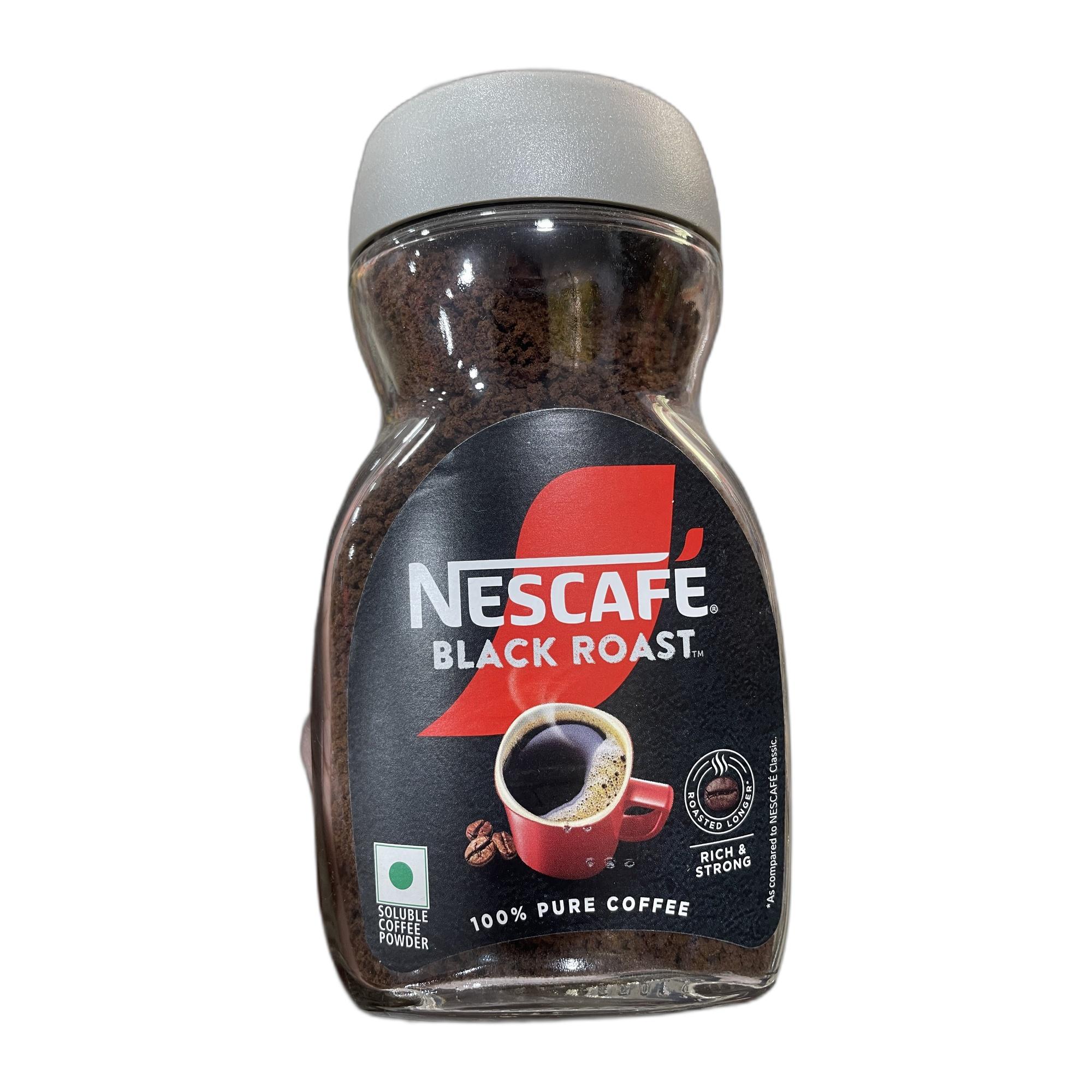 Tapper Tea: Nescafe Black Roast Instant Coffee | Roasted Longer For A Stronger Cup | Strong & Intense | 100% Pure Soluble Coffee Powder | 90g, Jar