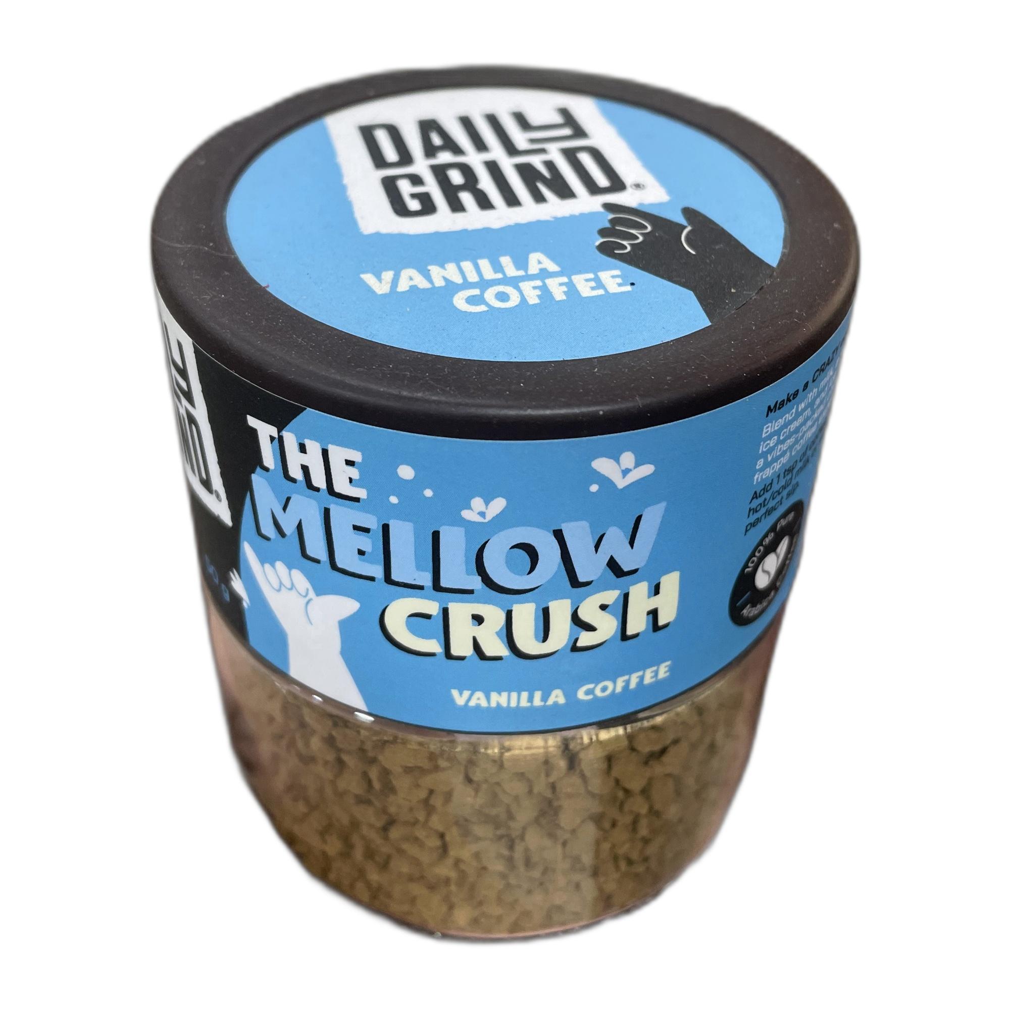 Tapper Tea: DAILY GRIND Vanilla Instant Coffee Powder 50g | Freeze-Dried Pure Arabica Coffee Granules | For Mochas, Espresso, Cappuccino, Latte, Frappes | Medium Roast Hot & Cold Coffee (25 Cups)