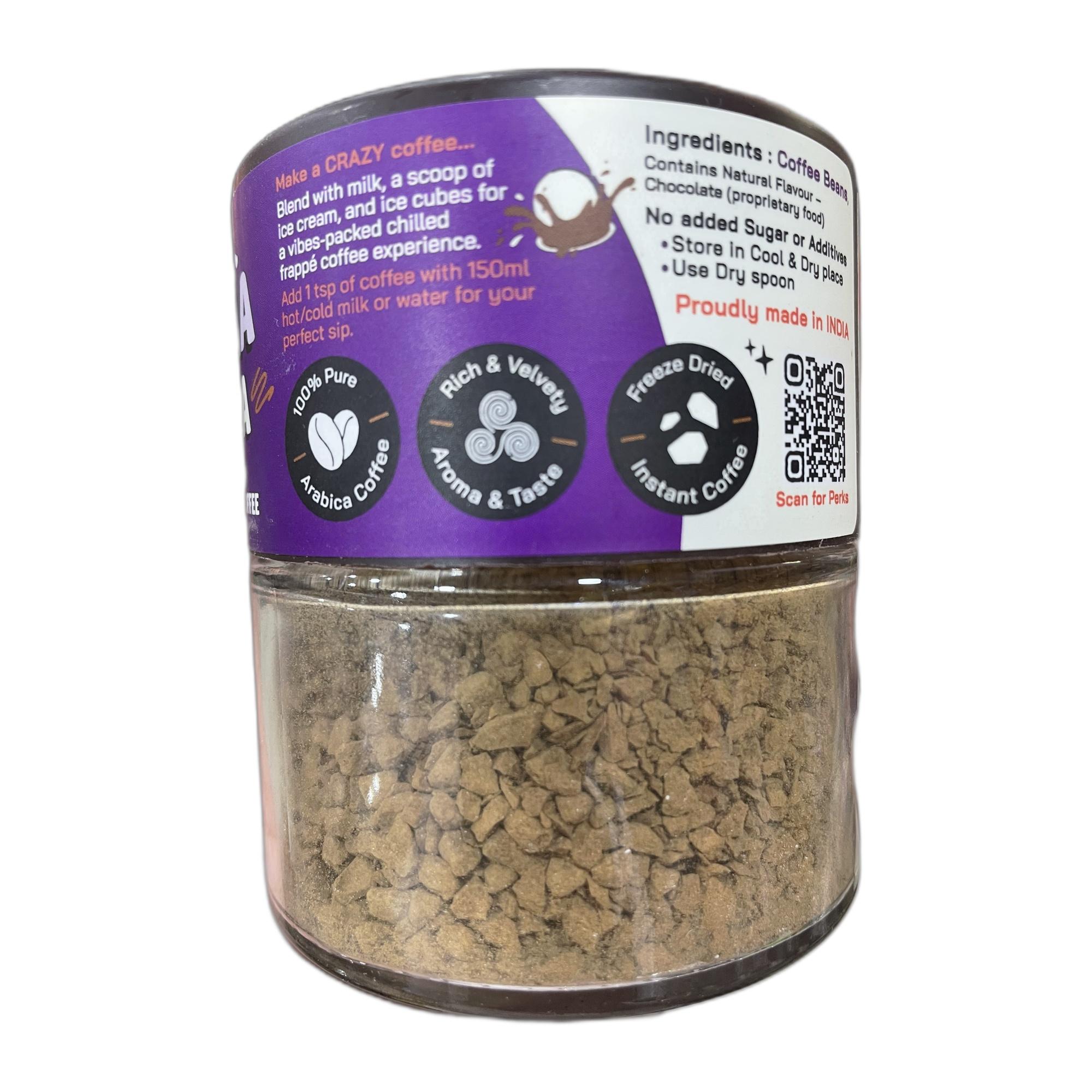 DAILY GRIND Mochaa Coka Chocolate Coffee Powder | Freeze-Dried Pure Arabica Coffee Granules | Hot & Cold Brews Perfect for Mochas, Espresso, Cappuccino, Latte, Frappes | Make - 25 Cups