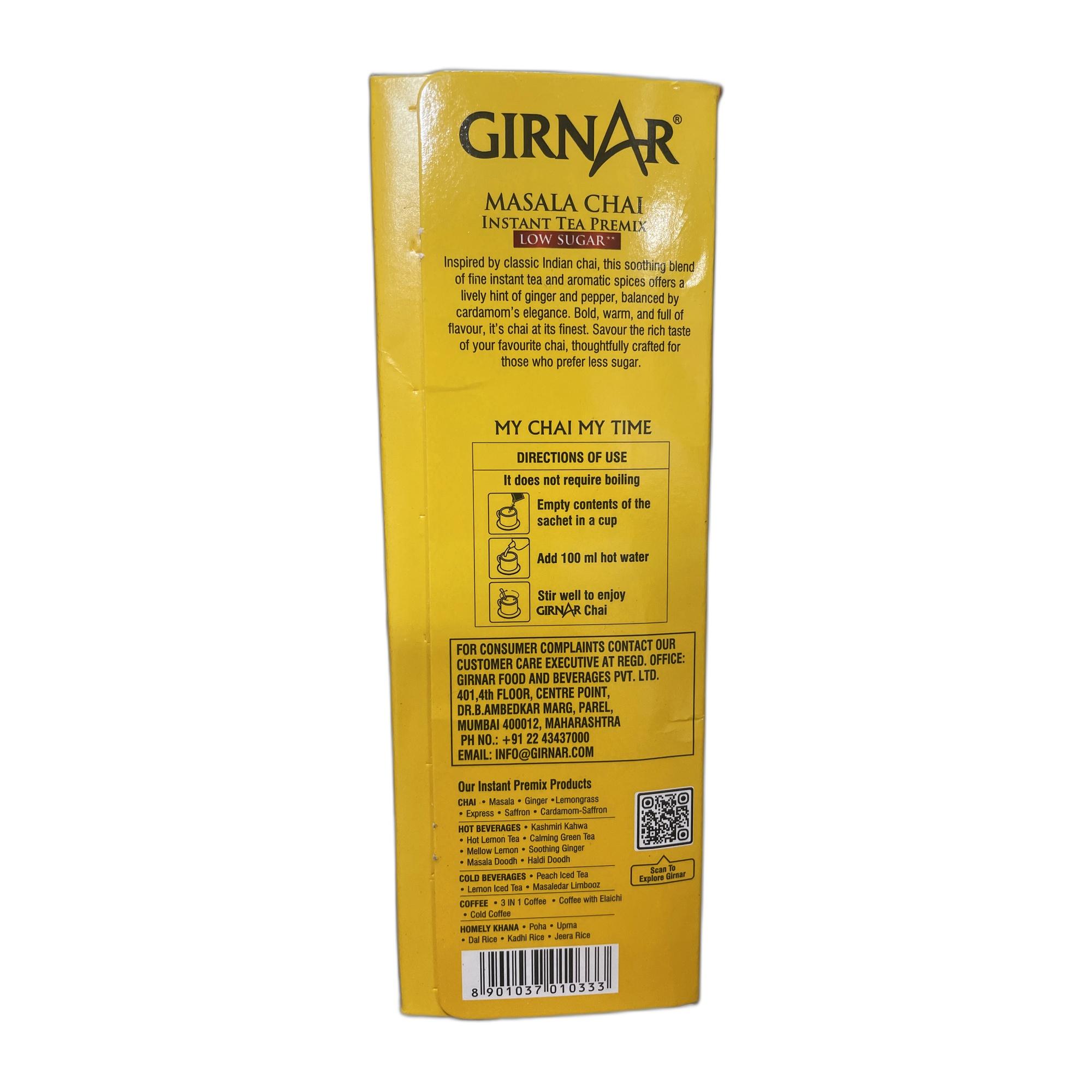 Girnar Instant Tea Premix With Masala Chai Low Sugar (10 Sachets)