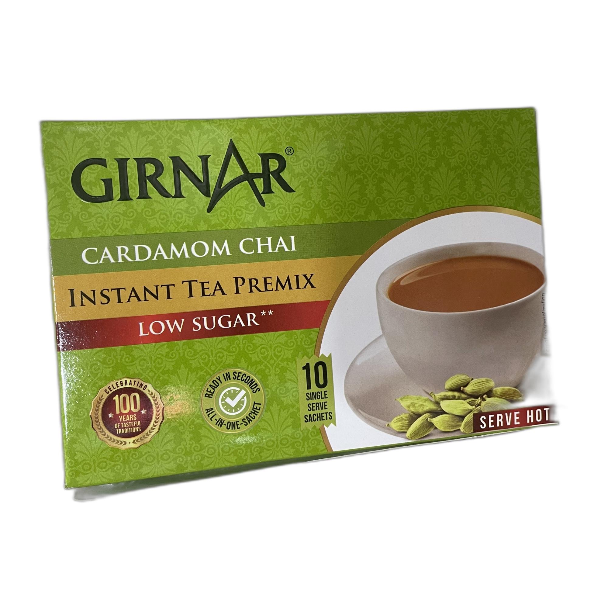 Tapper Tea: Girnar Instant Tea Premix With Cardamom Low Sugar (10 Sachets)