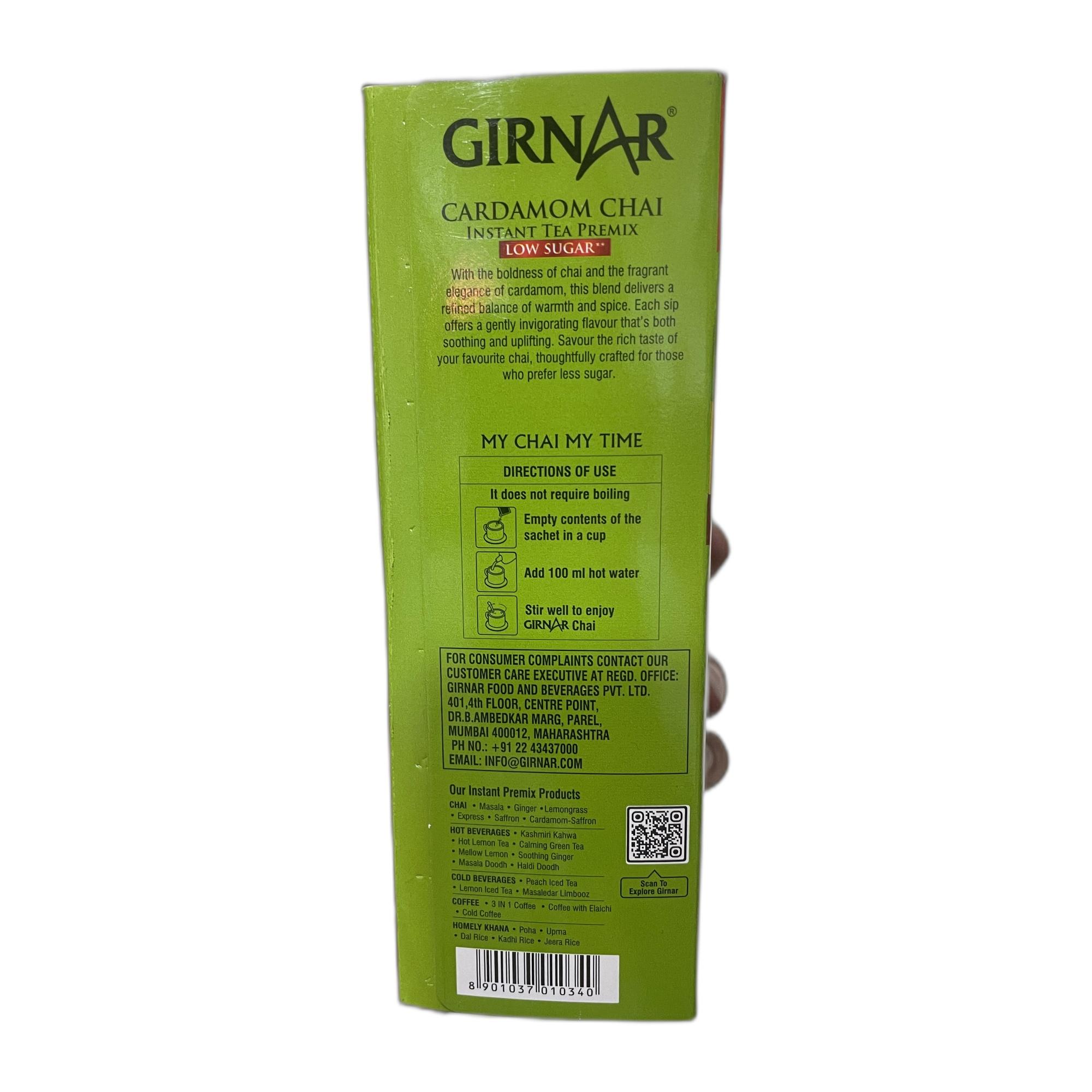 Girnar Instant Tea Premix With Cardamom Low Sugar (10 Sachets)