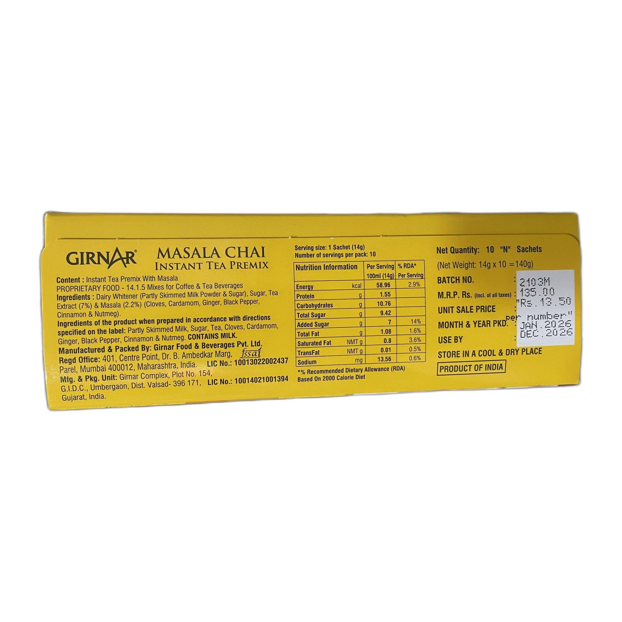 Girnar Instant Tea Premix With Masala Chai (10 Sachets)