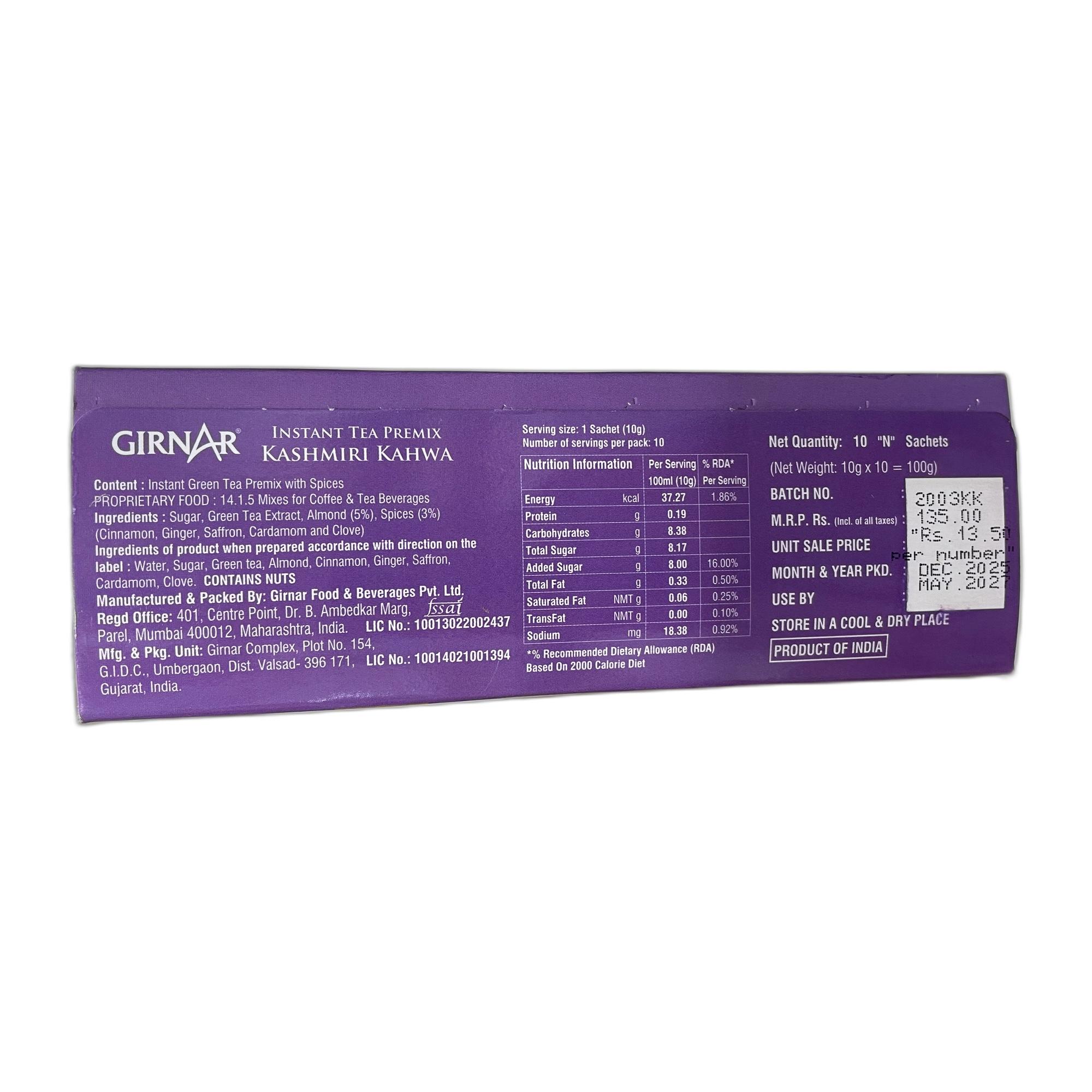 Girnar Instant Tea Premix Kashmiri Kahwa (10 Sachets)