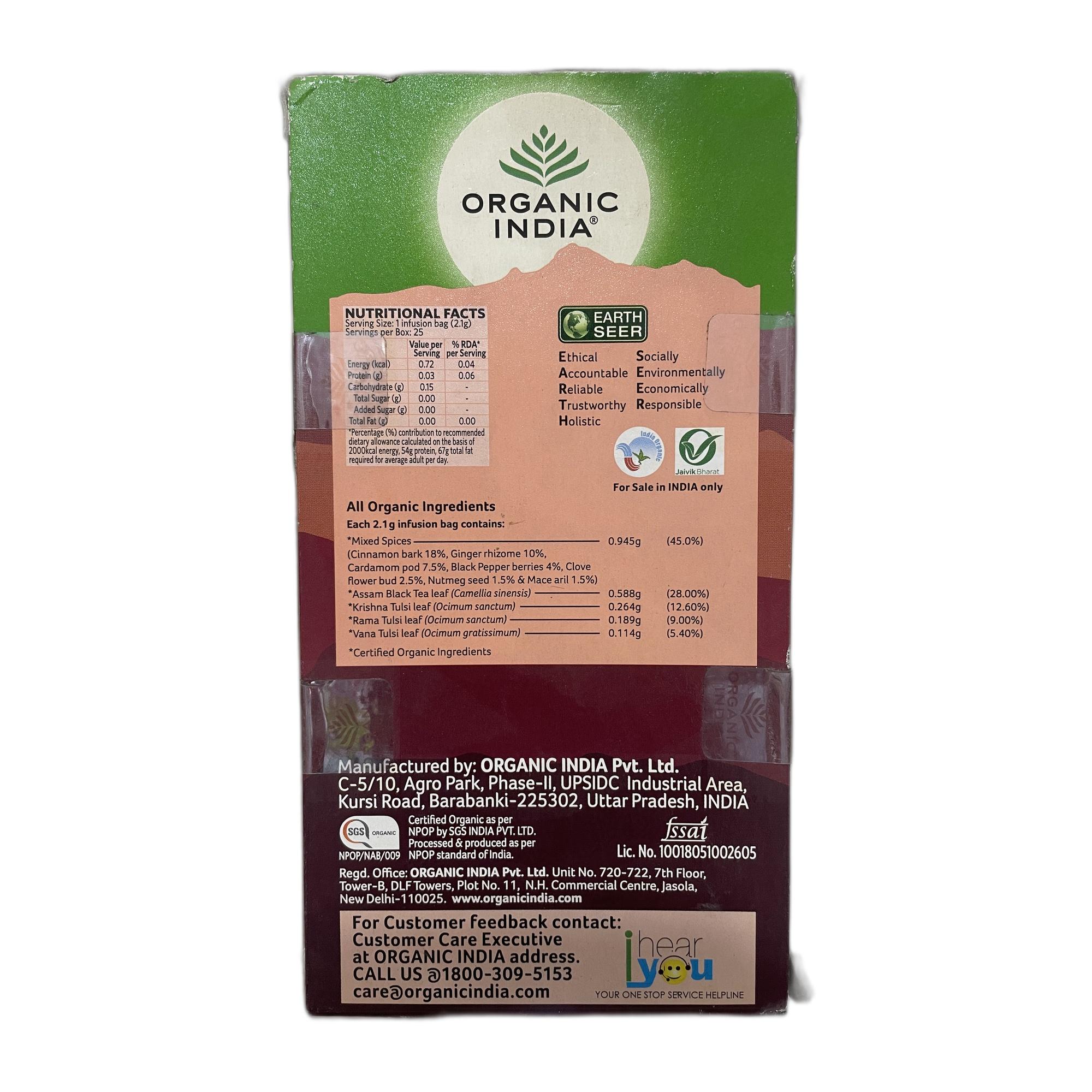 Organic India Tulsi Masala Chai - 25 Tea Bag (Pack of 1)