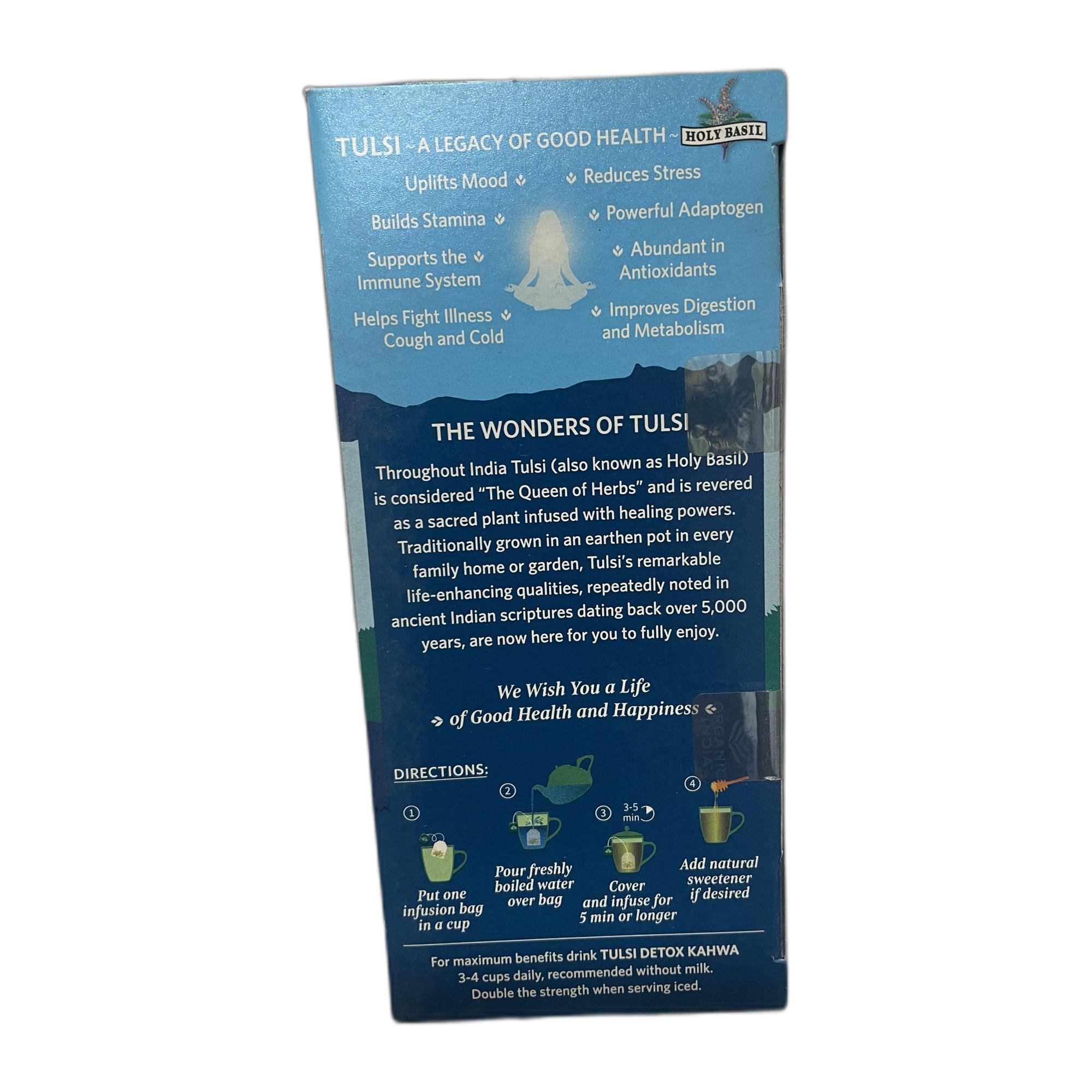 Organic India Tulsi Detox Kahwa - 25 Tea Bags, Helps Improve Digestion & Detoxification, Rich in Antioxidants, Made with Tulsi, Ginger, Clove, and Green Tea