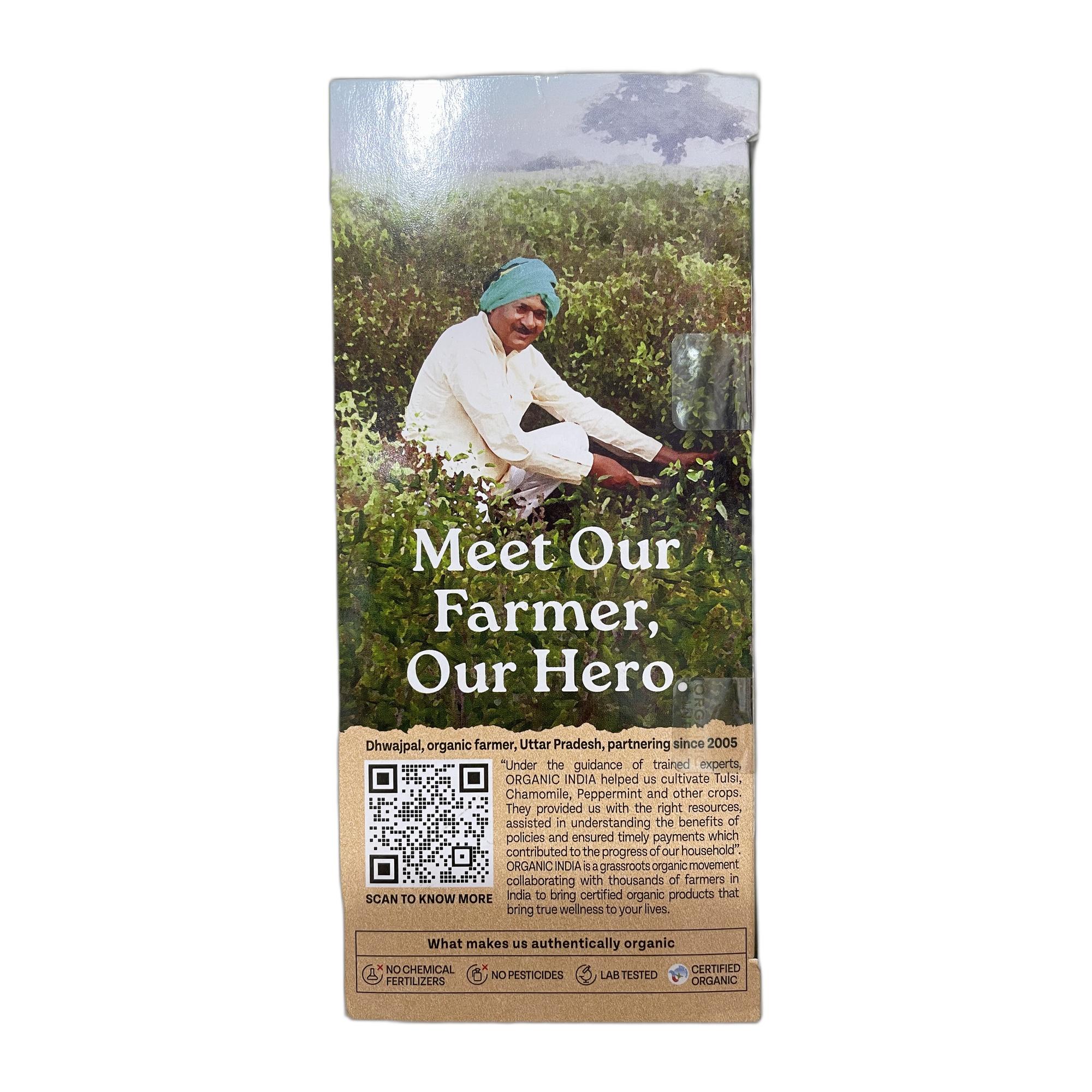 Organic India Tulsi Mulethi - 25 Tea Bags, Rich in Antioxidants, Eases Cough & Cold Symptoms, Stress Relieving, Boosts Immunity, Caffeine-Free, Whole Herbs Certified Organic