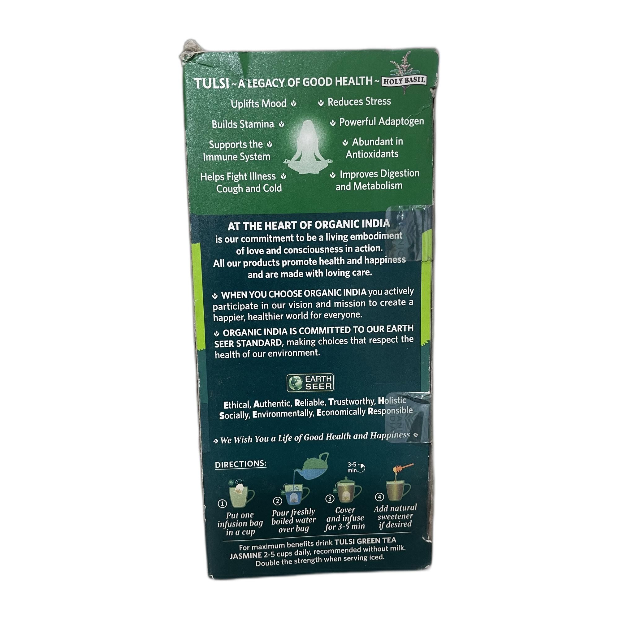 Organic India Tulsi Green Tea Jasmine - 25 Tea Bag (Pack of 1)