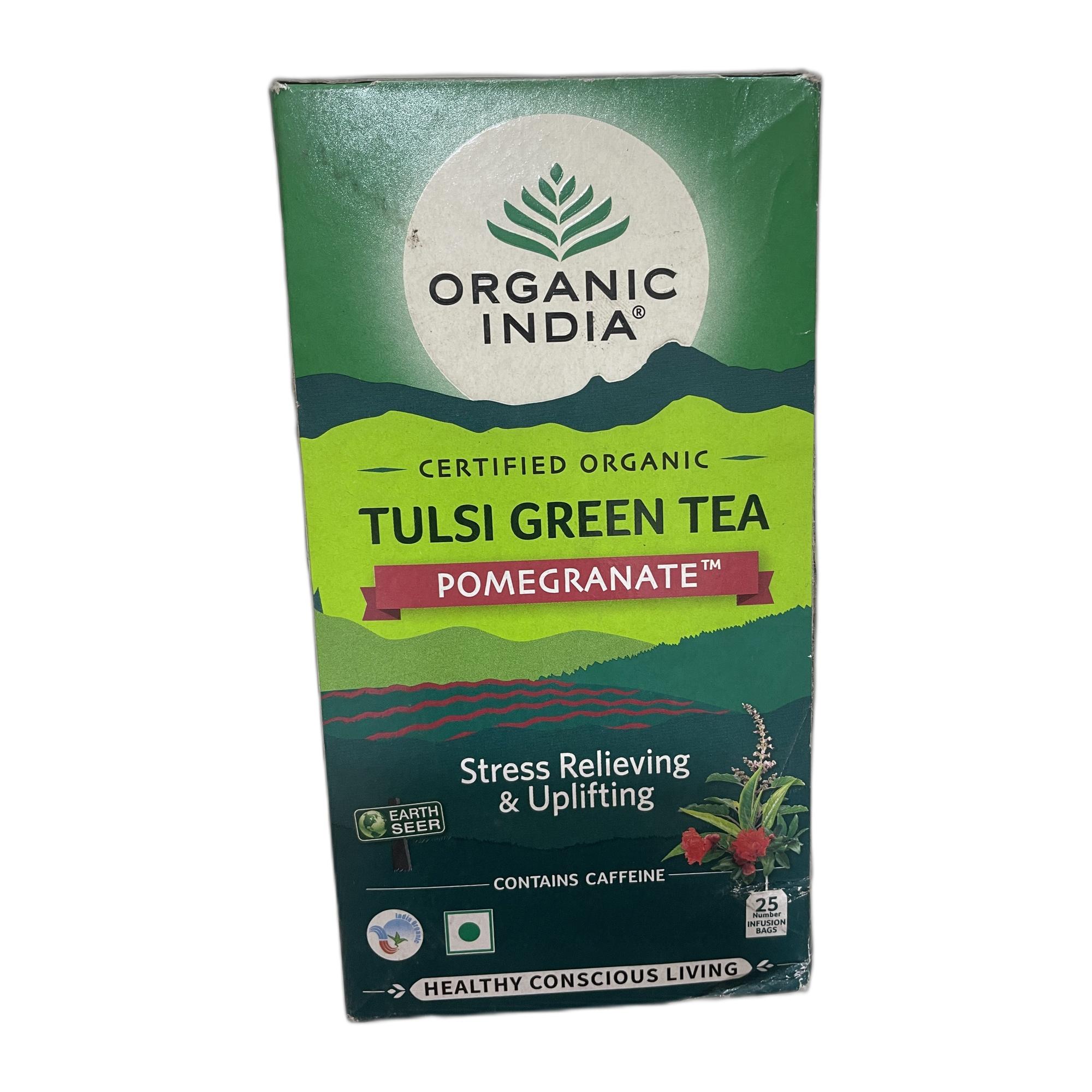Tapper Tea: Organic India Tulsi Green Tea Pomegranate - 25 Tea Bag (Pack of 1)