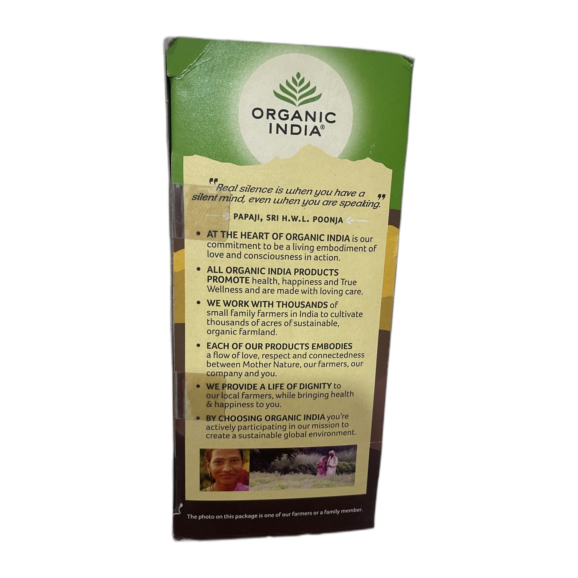 Organic India Tulsi Honey Chamomile Infusion - 25 Tea Bags, Certified Organic, Stress Relief, Calming, Promotes Sleep, Caffeine-Free