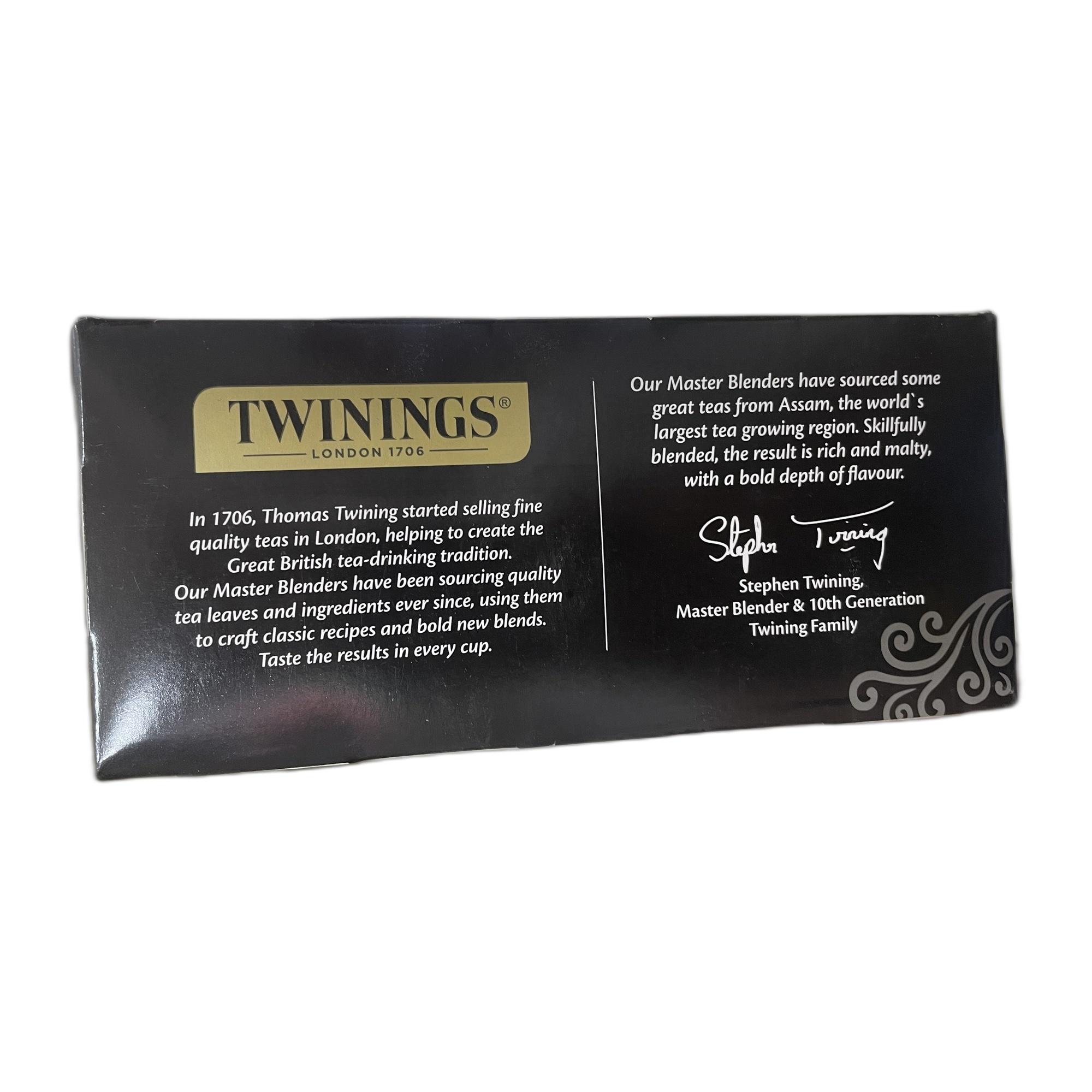 Twinings Assam Tea, 25 Tea Bags, Pack of 1, Strong Strength, Full-bodied, Malty and Robust Flavour, Handpicked Leaves, Enjoy a Hot Cup of Premium Black Tea