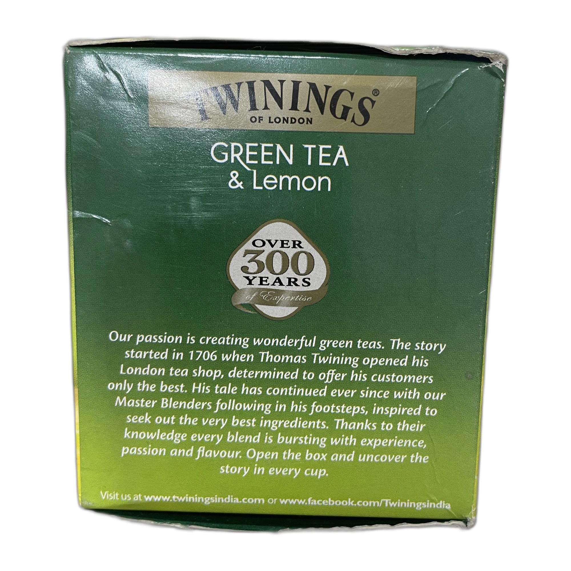 Twinings Green Tea & Lemon, 25 Teabags, Green Tea, Deliciously Sweet & Tangy Lemon, 50 Grams