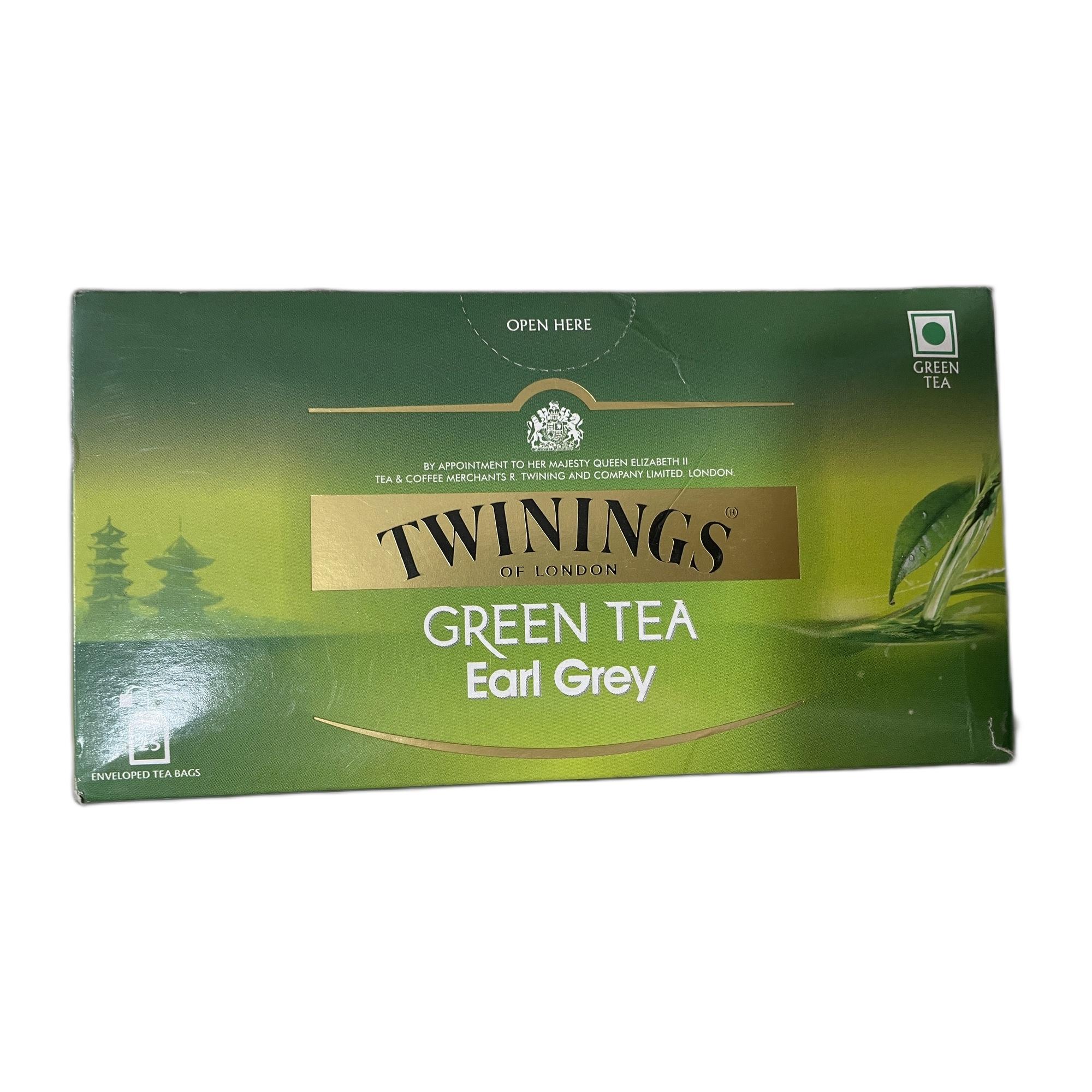 Twinings Green Tea Earl Grey, 25 Teabags, Green Tea, Delicate Citrus, Bright & Perky, 50 Grams