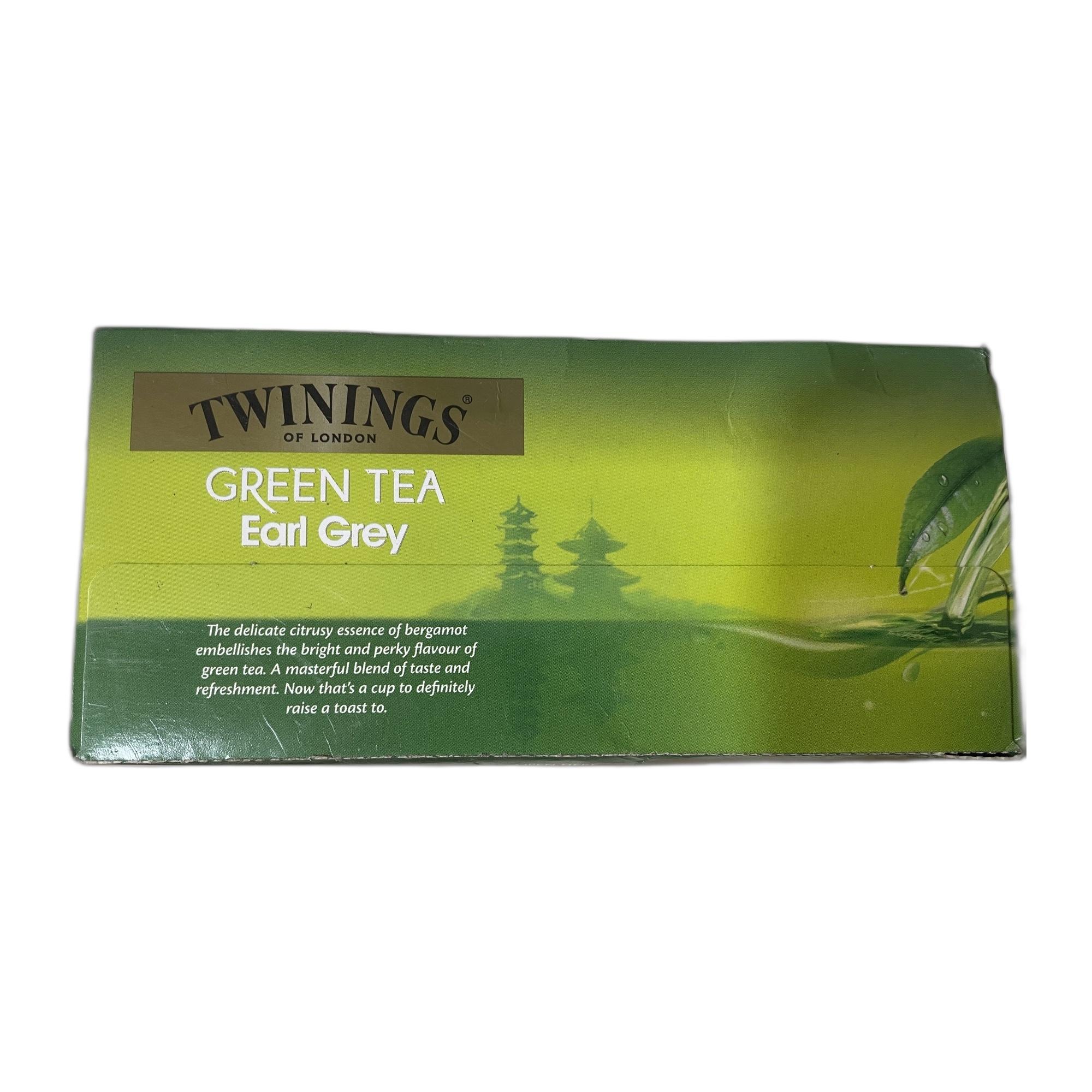 Twinings Green Tea Earl Grey, 25 Teabags, Green Tea, Delicate Citrus, Bright & Perky, 50 Grams