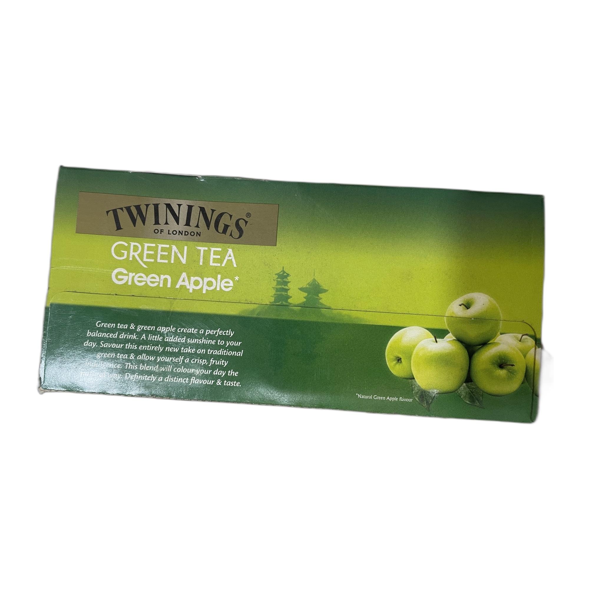Twinings Green Tea Green Apple, 25 Teabags| Pack of 1| Perfectly Balanced & Refreshing Taste| Light, Fruity Taste| Low Calorie| Handpicked Green Leaves| Enjoy a Hot Cup of Tea (50g)