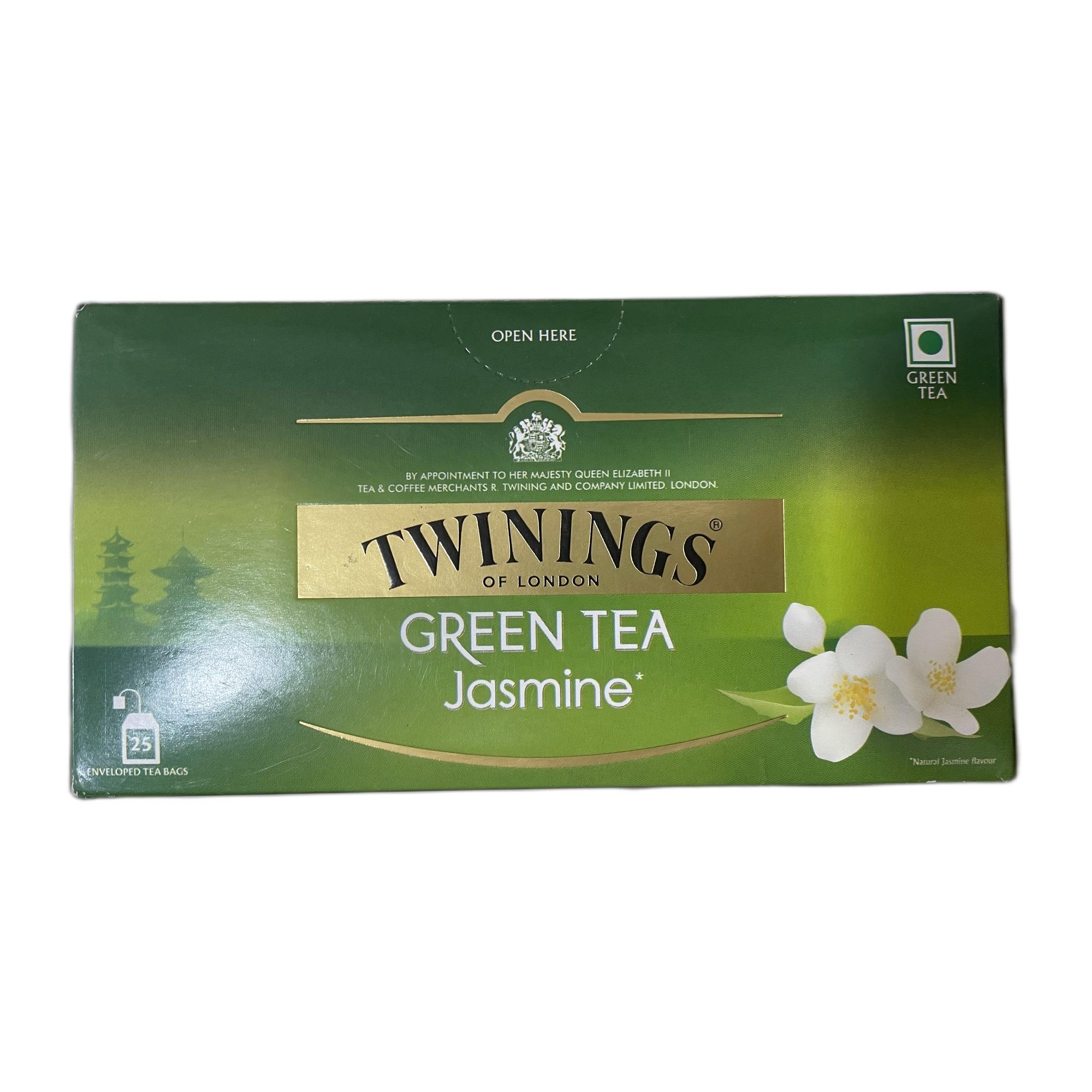 Twinings Green Tea Jasmine, 25 Teabags| Pack of 1| Perfectly Balanced & Refreshing Taste| Low Calorie| Handpicked Green Leaves| Enjoy a Hot Cup of Tea (50g)