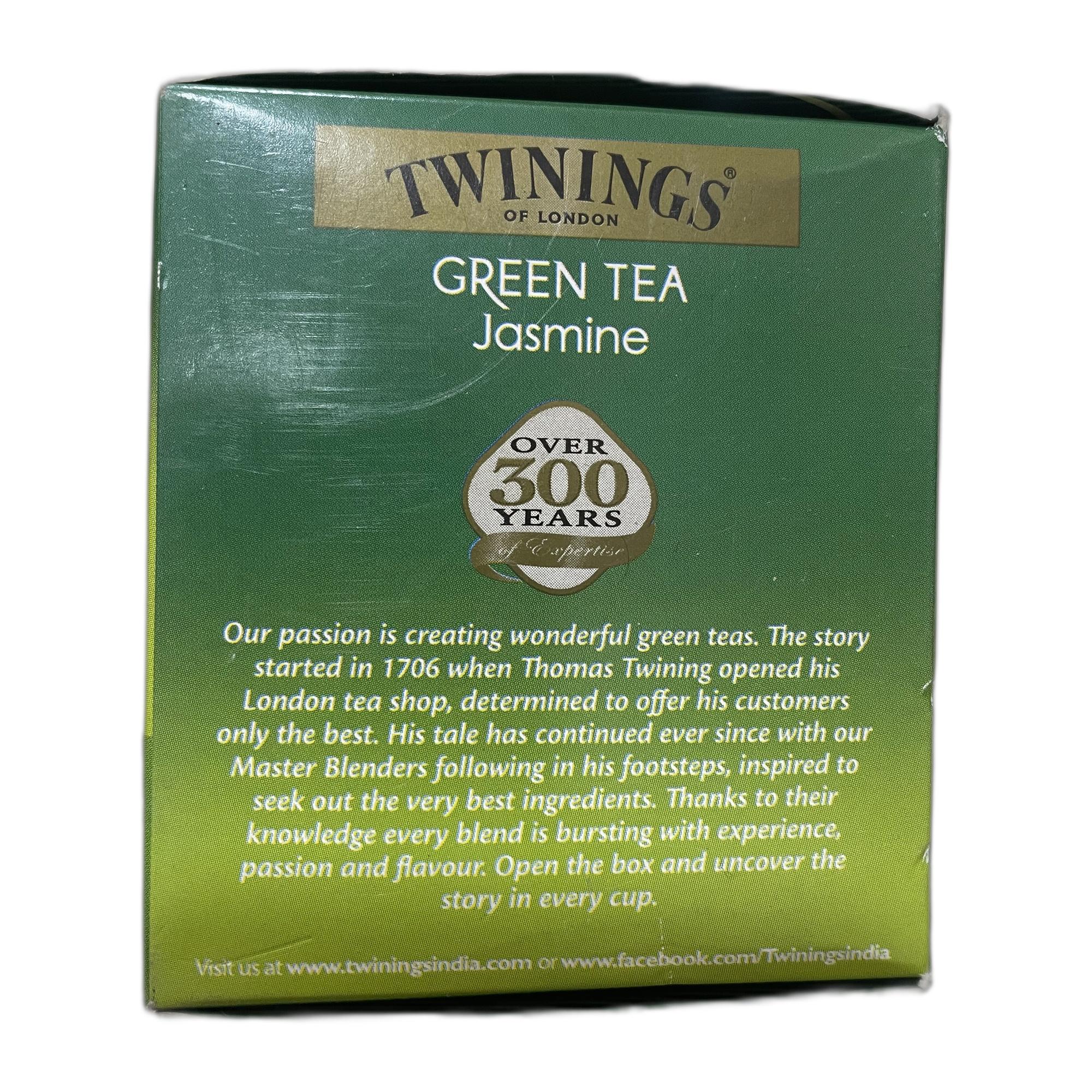 Twinings Green Tea Jasmine, 25 Teabags| Pack of 1| Perfectly Balanced & Refreshing Taste| Low Calorie| Handpicked Green Leaves| Enjoy a Hot Cup of Tea (50g)