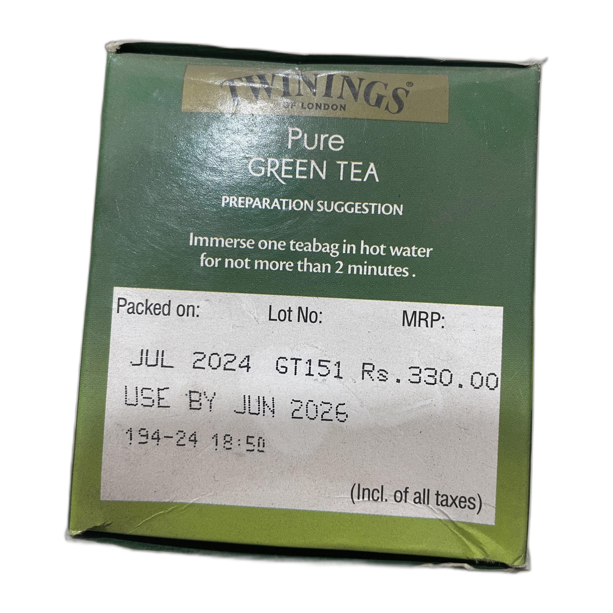 Twinings Pure Green Tea Jasmine, 25 Tea Bags| Pack of 1| Perfectly Balanced & Refreshing Taste| Low Calorie| Handpicked Green Tea Leaves| Enjoy a Hot Cup of Tea (50g)