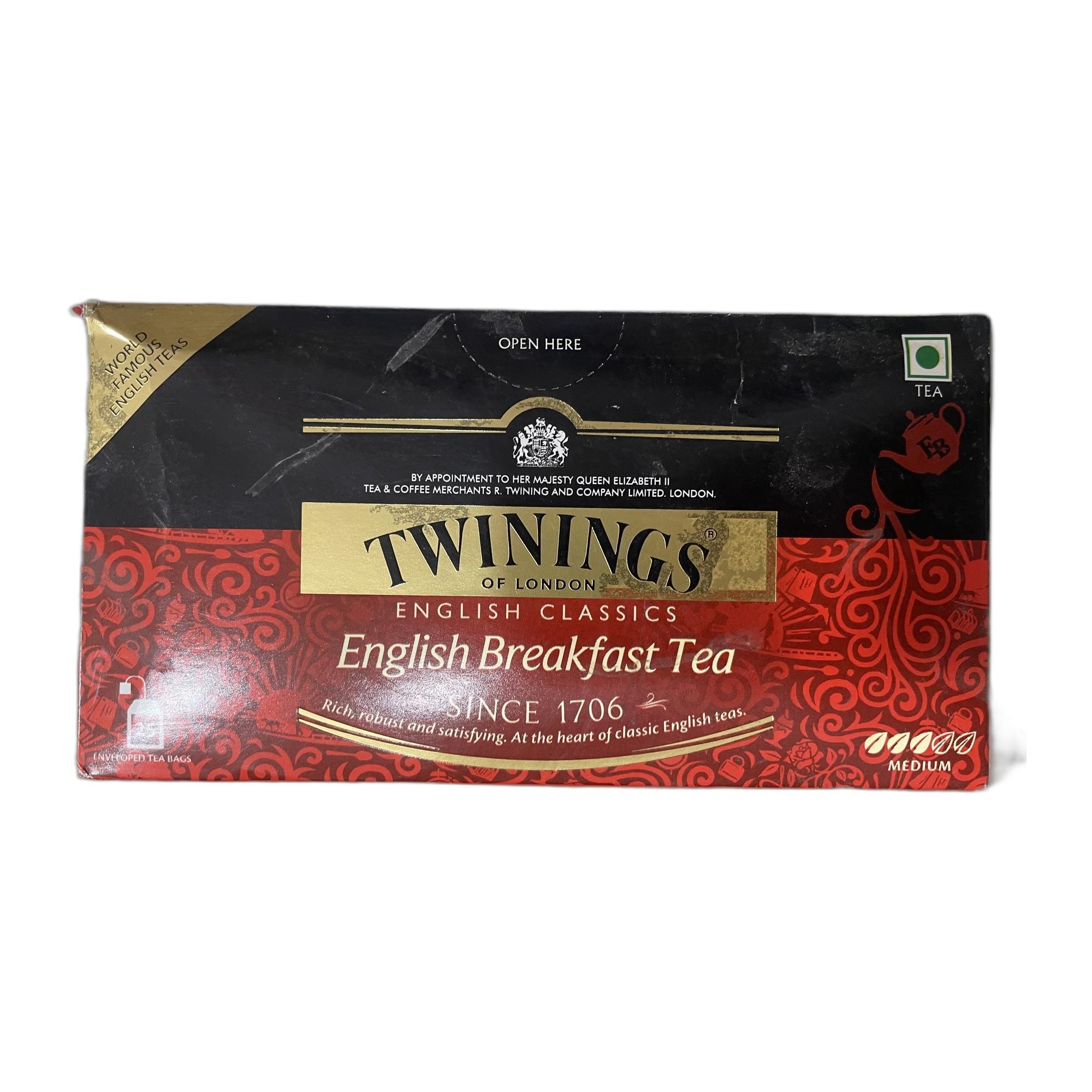 Twinings English Breakfast Tea, 25 Teabags, Premium Black Tea, English Classic Range, Medium Strength, Rich Flavour, 50 gm