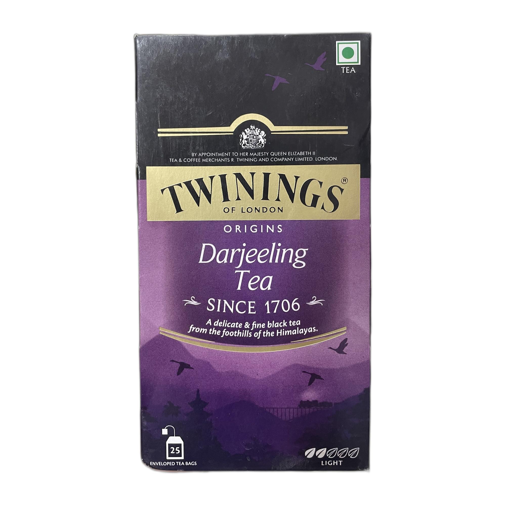 Tapper Tea: Twinings Darjeeling Tea,25 Teabags,Premium Black Tea,Twinings Origins,Light Strength,Delicate&Subtle,50 Gm,Pack of 25