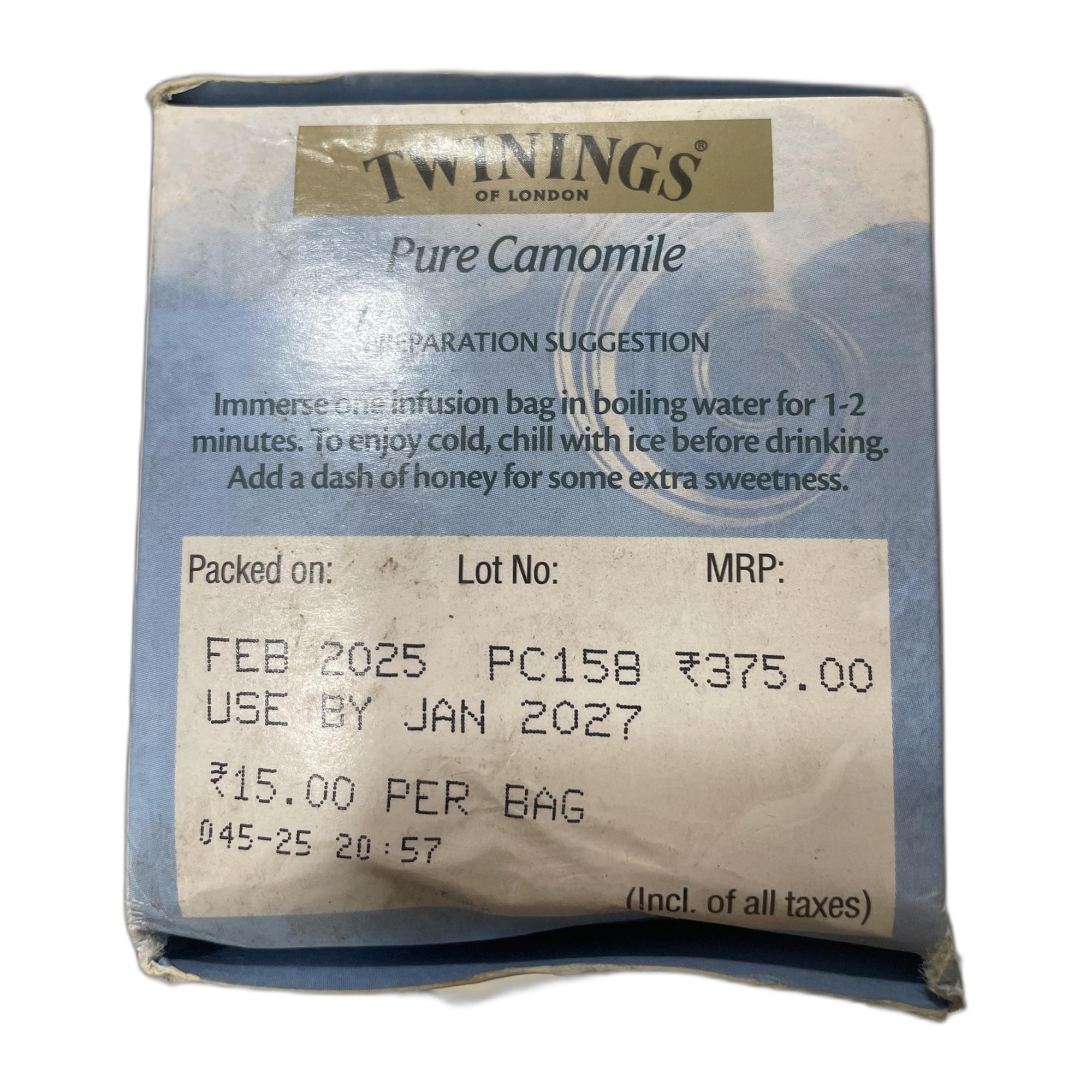 Twinings Chamomile Tea, 25 Teabags, Herbal Infusion Tea, Subtle and Flowery, Light and Gentle Taste, Good Sleep, Stress Relief, Relax - 25g