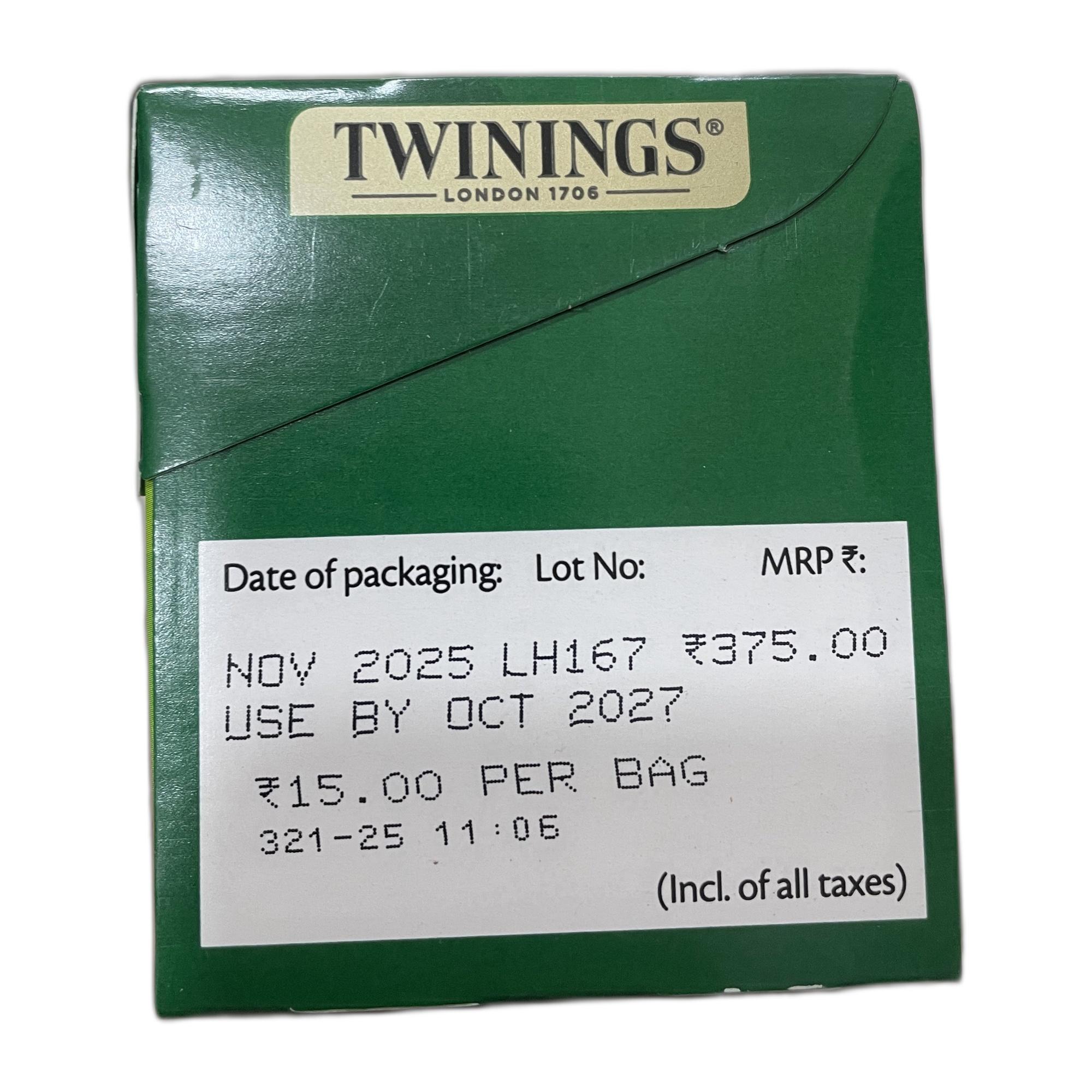 Twinings Green Tea & Lemon & Honey (Antioxidant), 25 Tea Bags| Pack of 1| Deliciously Sweet & Tangy Lemon | Handpicked Green Tea Leaves| Enjoy as Hot or Iced Tea (50g)