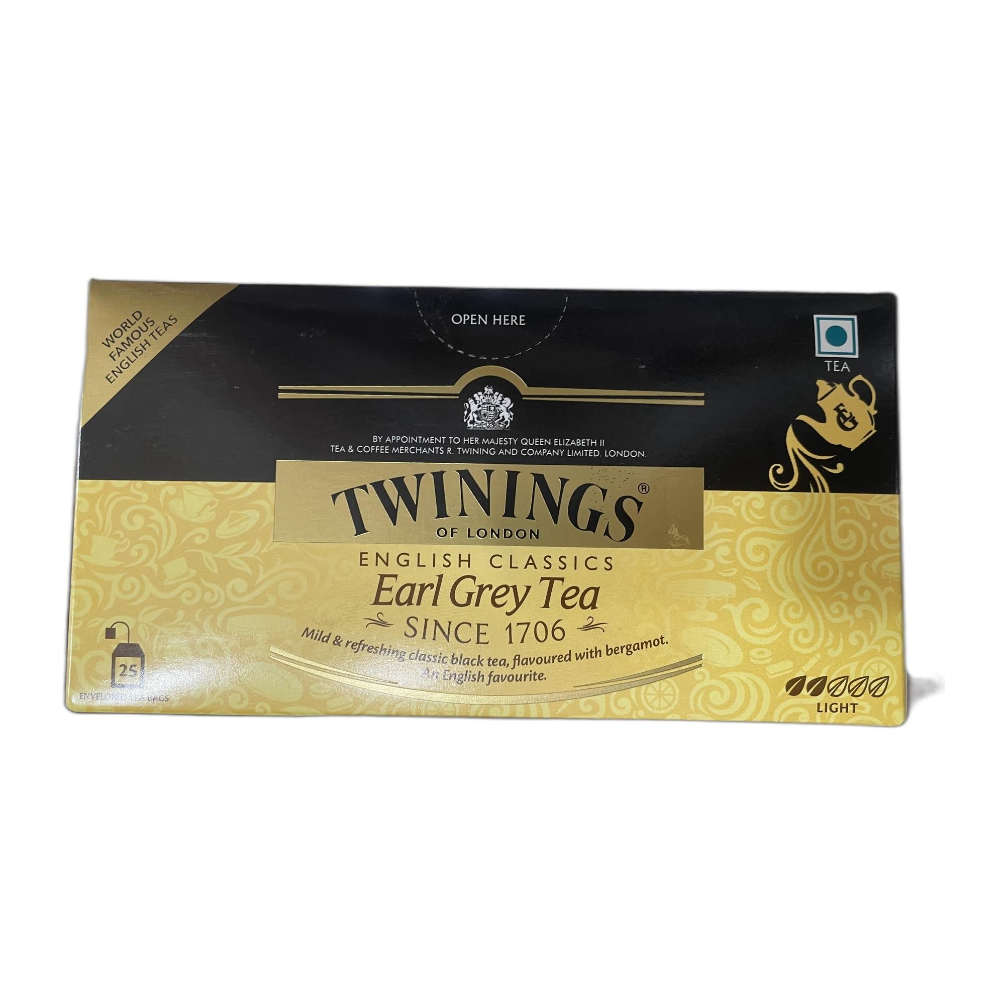 Twinings Earl Grey Tea, 25 Tea Bags| Pack of 1| Premium Black Tea (50g)